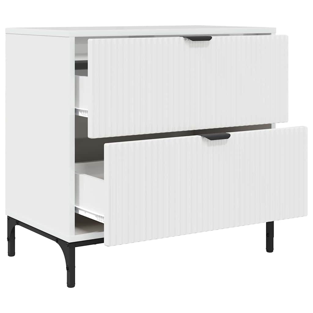 Bedside Table with Drawer High gloss white 63.5 x 36 x 61 cm