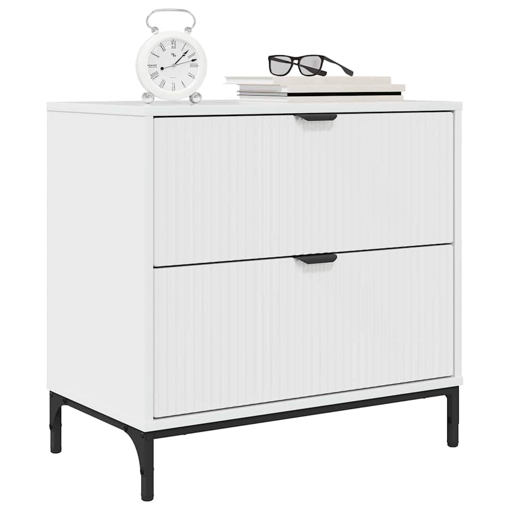 Bedside Table with Drawer High gloss white 63.5 x 36 x 61 cm
