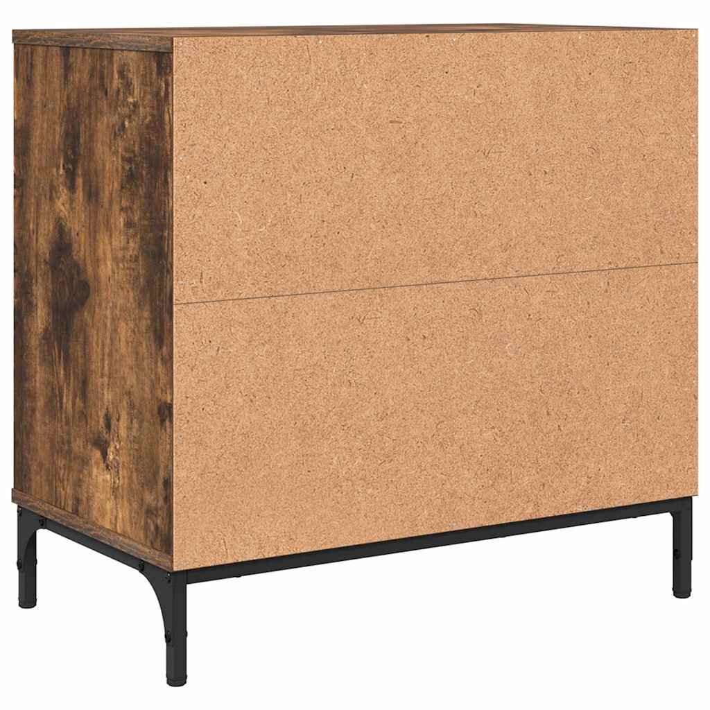 Bedside Table Smoked oak 63.5 x 36 x 61 cm Engineered wood