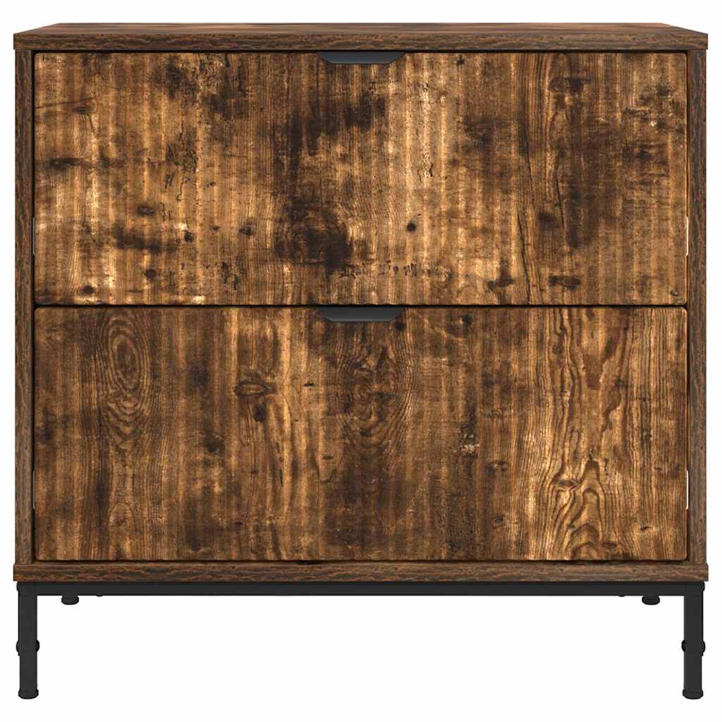 Bedside Table Smoked oak 63.5 x 36 x 61 cm Engineered wood