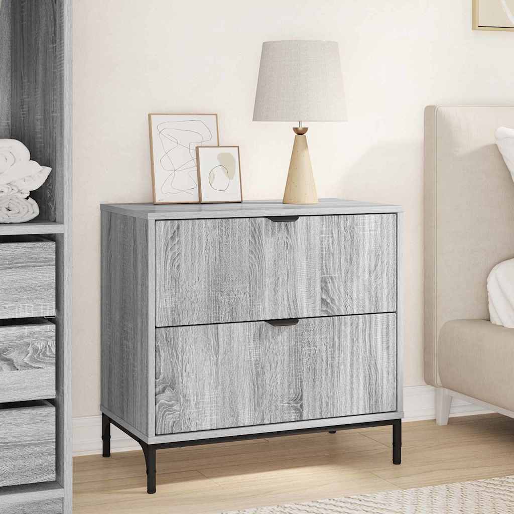 Bedside Table Grey sonoma 63.5 x 36 x 61 cm Engineered wood