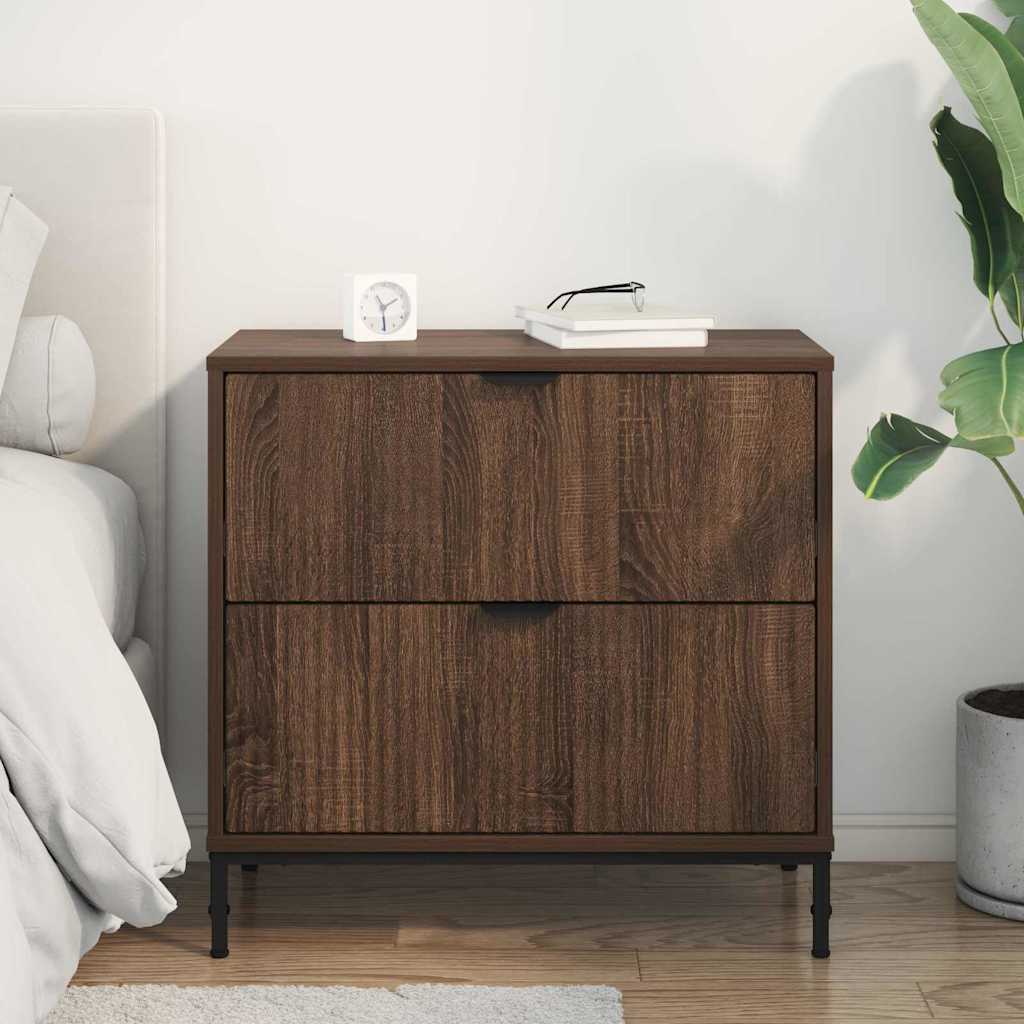 Bedside Table Brown oak 63.5 x 36 x 61 cm Engineered wood
