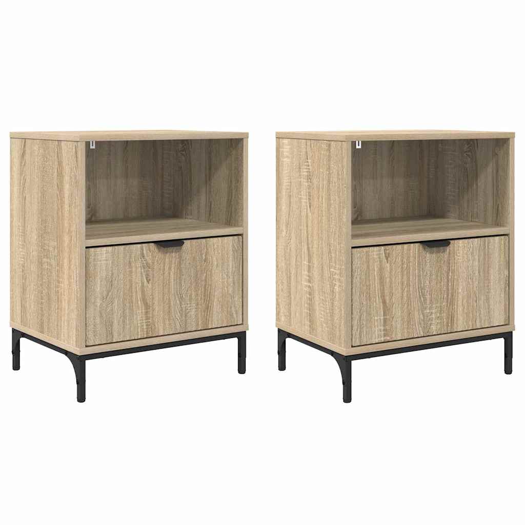 Bedside Tables 2 pcs Sonoma oak 49 x 36 x 61 cm Engineered wood