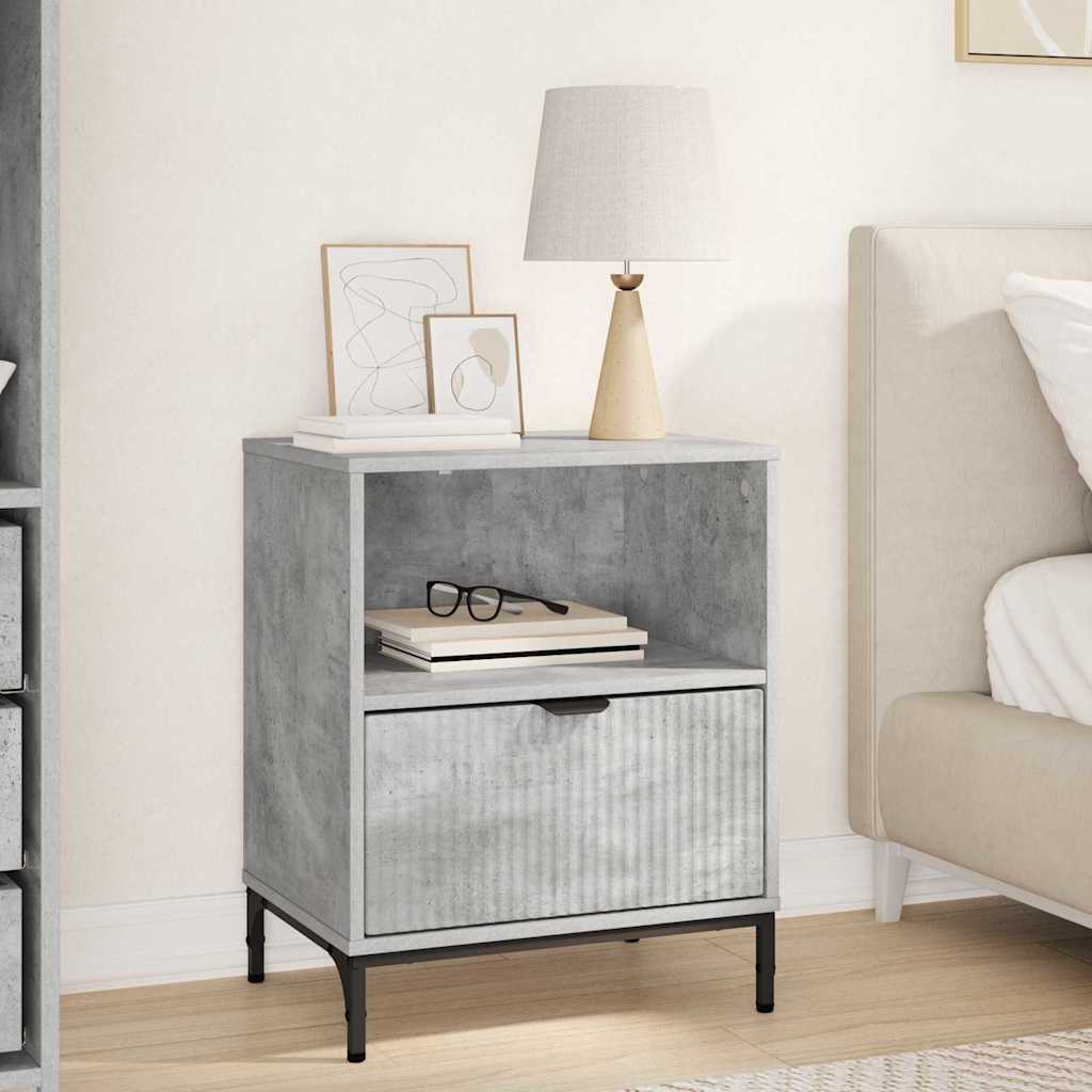 Bedside Table Concrete grey 49 x 36 x 61 cm Engineered wood