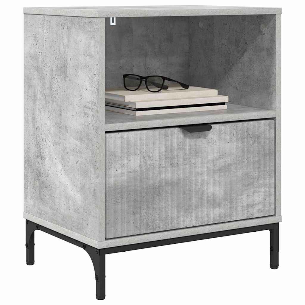 Bedside Table Concrete grey 49 x 36 x 61 cm Engineered wood