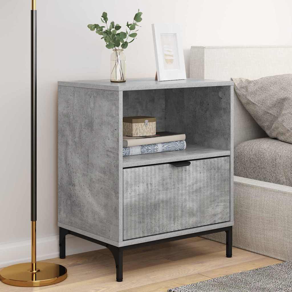 Bedside Tables with Drawer 2 pcs Concrete grey 49 x 36 x 61 cm
