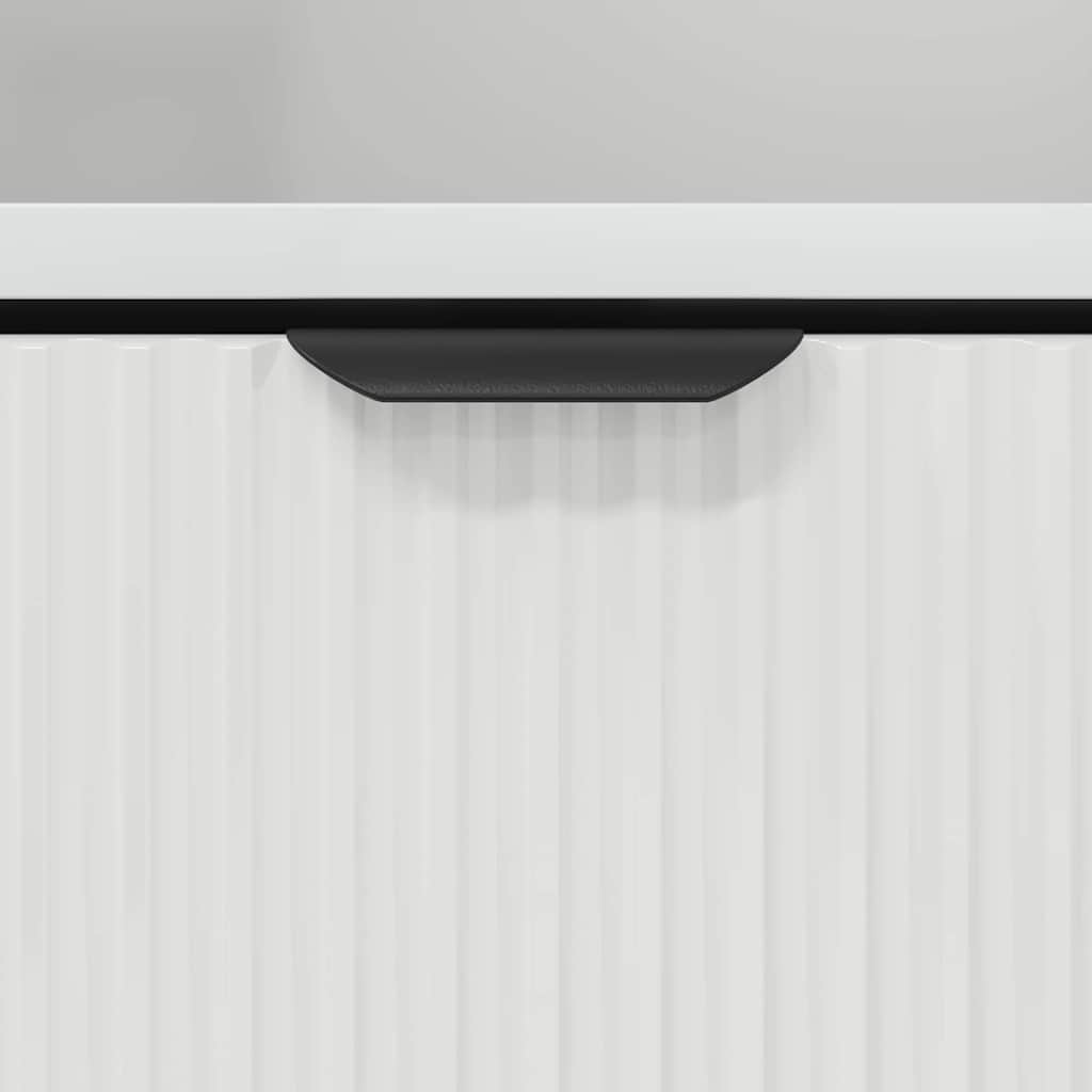 Bedside Table High gloss white 49 x 36 x 61 cm Engineered wood