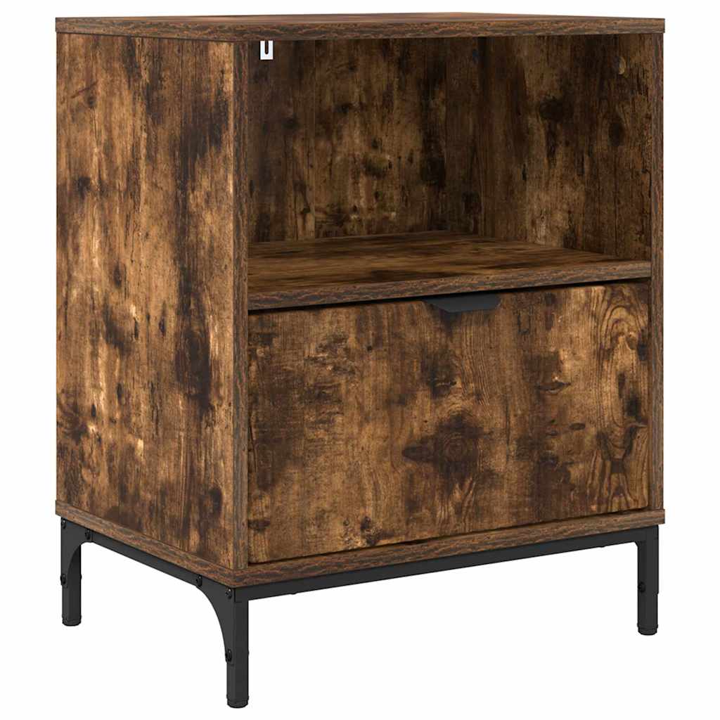 Bedside Table Smoked oak 49 x 36 x 61 cm Engineered wood