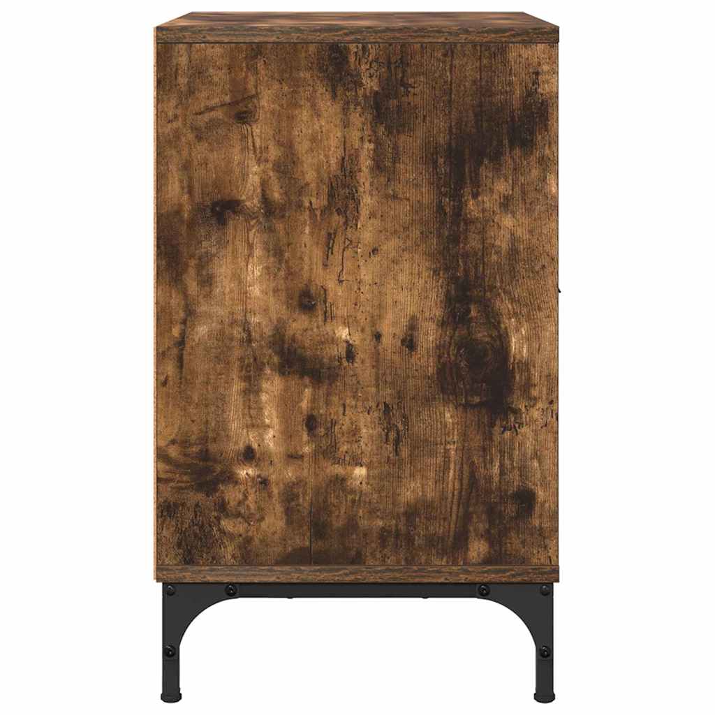 Bedside Table Smoked oak 49 x 36 x 61 cm Engineered wood