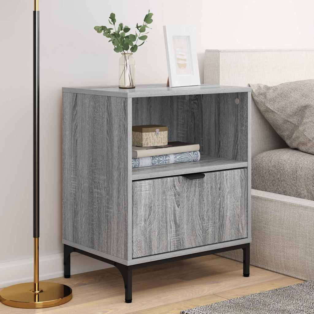 Bedside Tables with Drawer 2 pcs Grey sonoma 49 x 36 x 61 cm