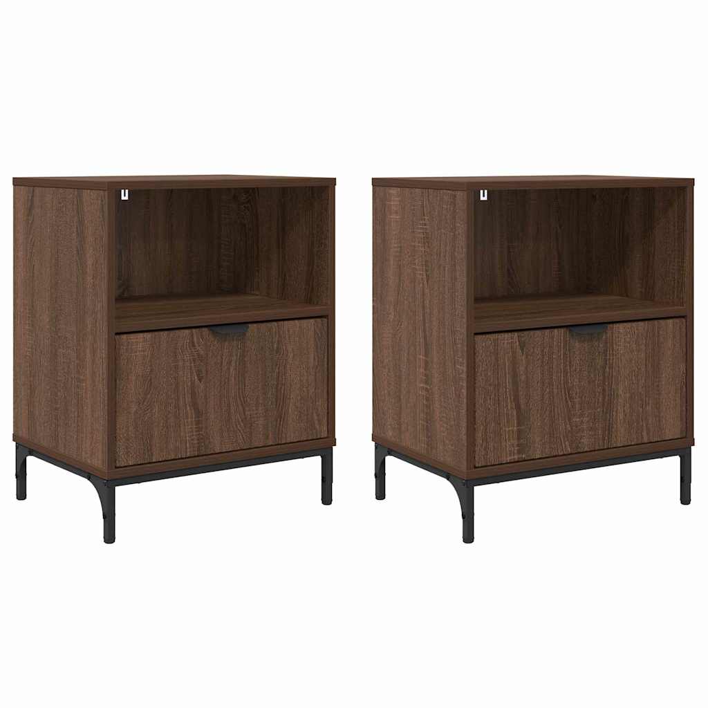 Bedside Tables 2 pcs Brown oak 49 x 36 x 61 cm Engineered wood