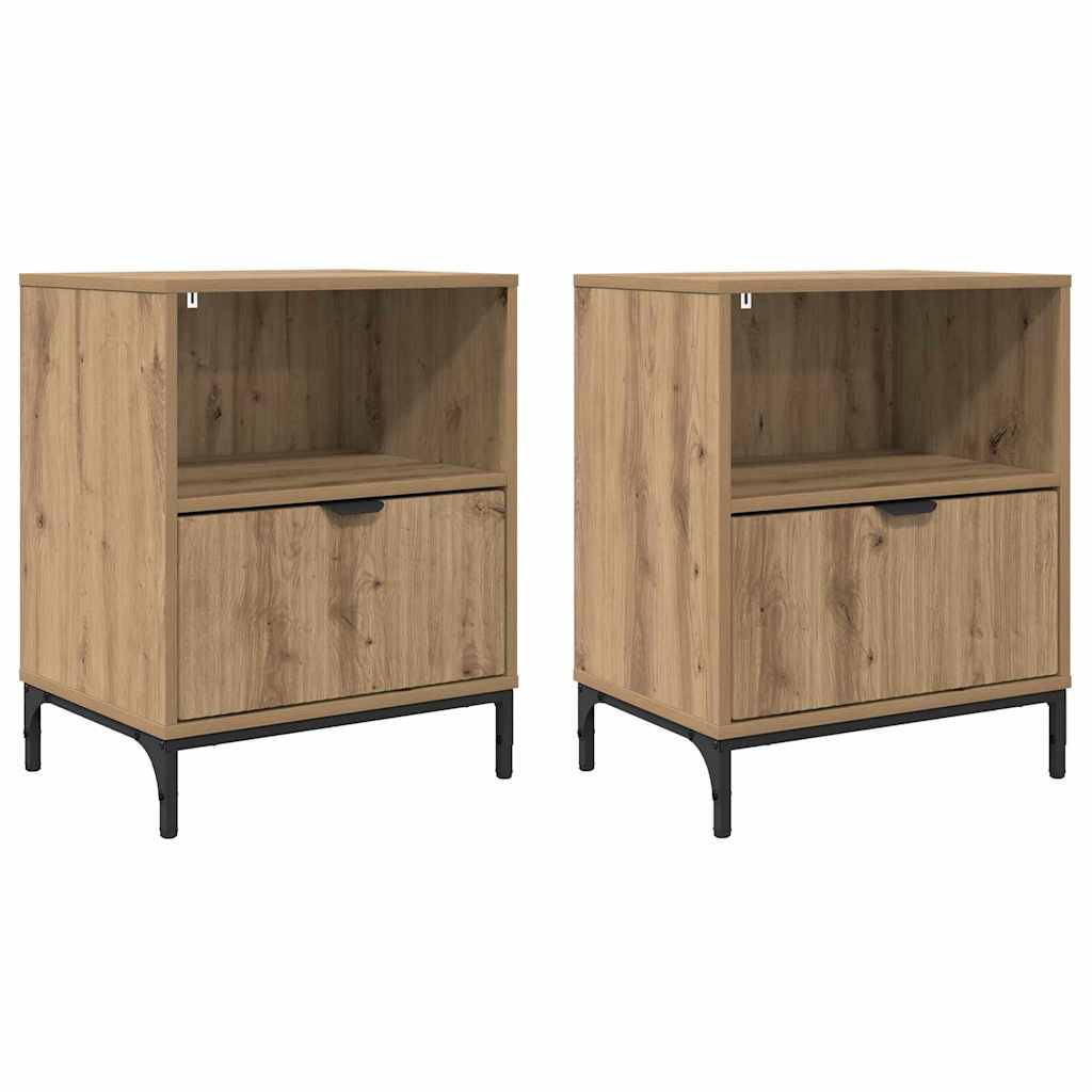 Bedside Tables with Drawer 2 pcs Artisan oak 49 x 36 x 61 cm