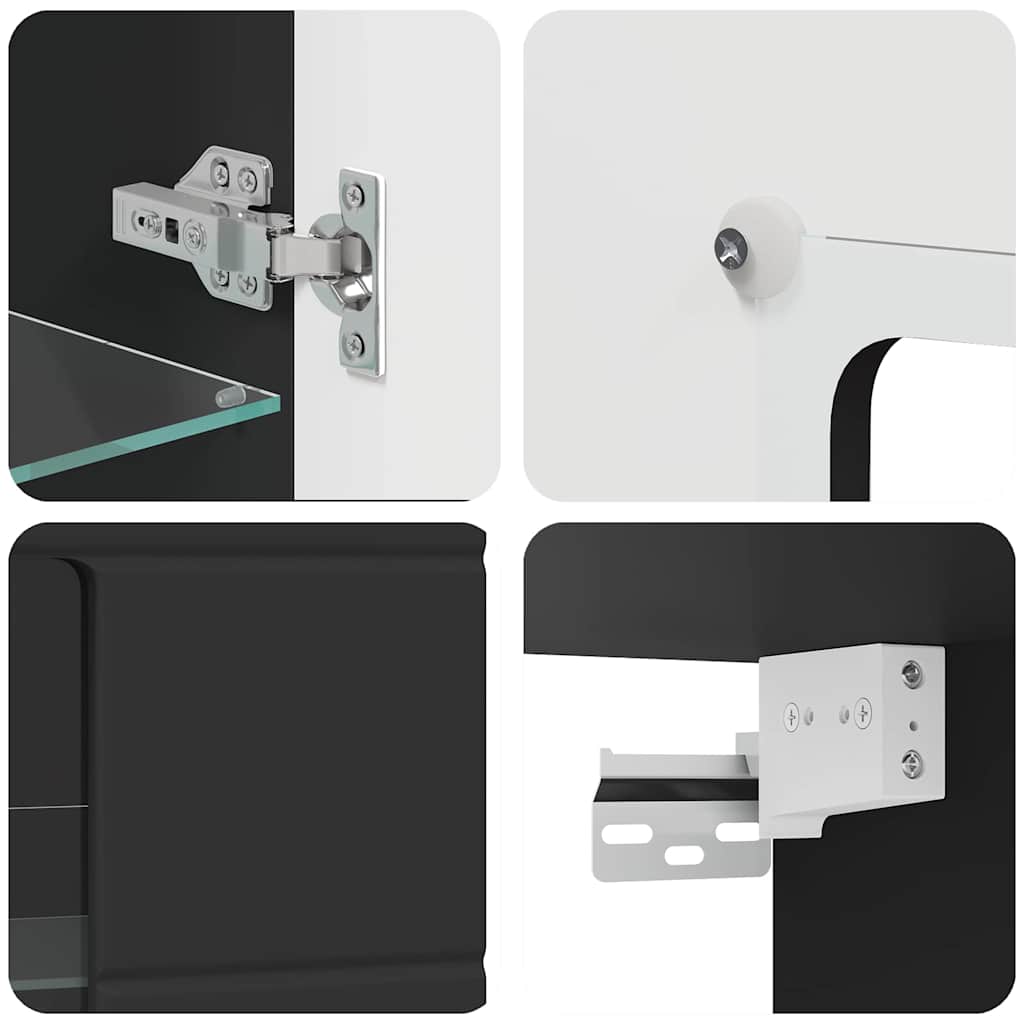 Wall-mounted Cabinet Black 55 x 29 x 100 cm Engineered wood