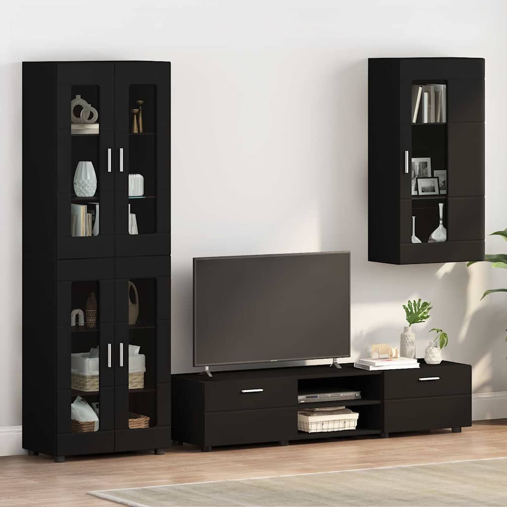Wall-mounted Cabinet Black 55 x 29 x 100 cm Engineered wood
