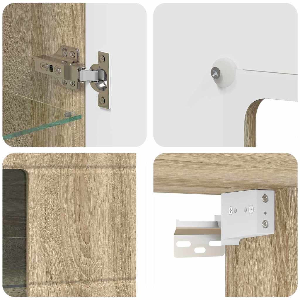 Wall-mounted Cabinet with Shelf Sonoma oak 55 x 29 x 100 cm