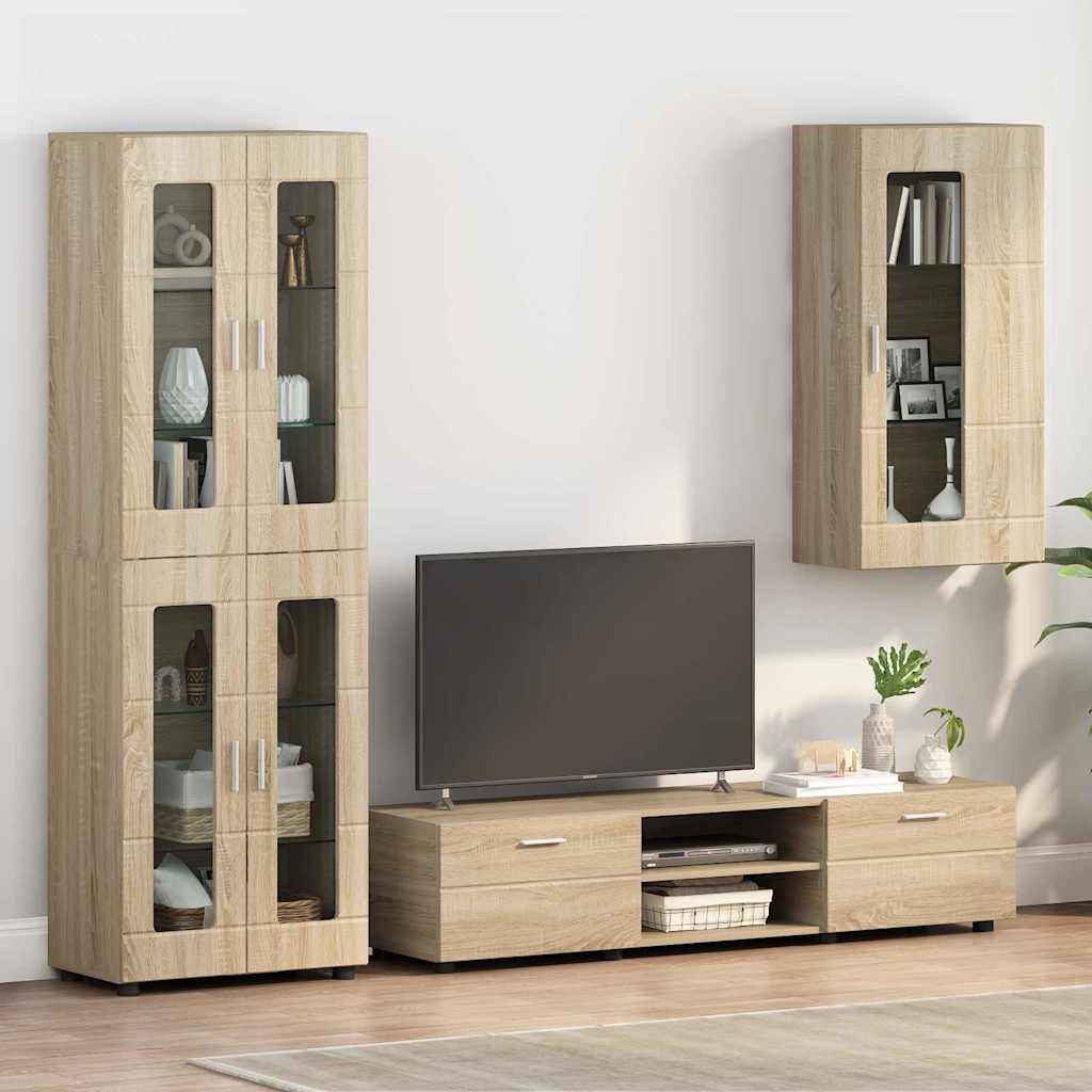 Wall-mounted Cabinet with Shelf Sonoma oak 55 x 29 x 100 cm