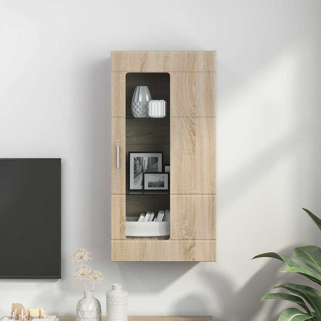 Wall-mounted Cabinet with Shelf Sonoma oak 55 x 29 x 100 cm