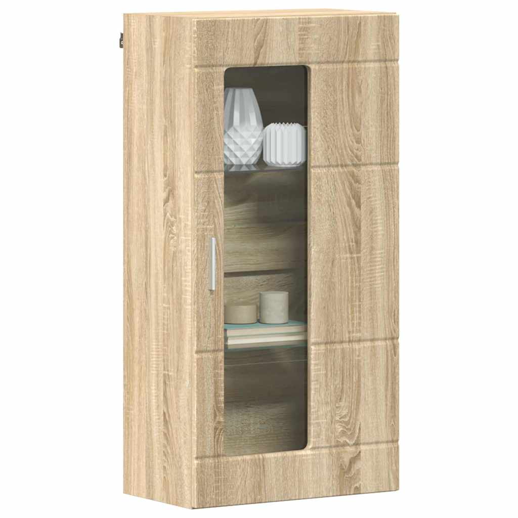 Wall-mounted Cabinet with Shelf Sonoma oak 55 x 29 x 100 cm