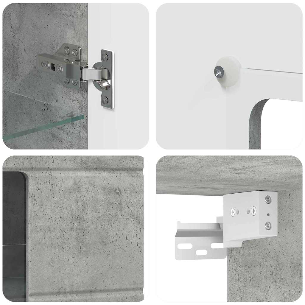 Wall-mounted Cabinet with Shelf Concrete grey 55 x 29 x 100 cm