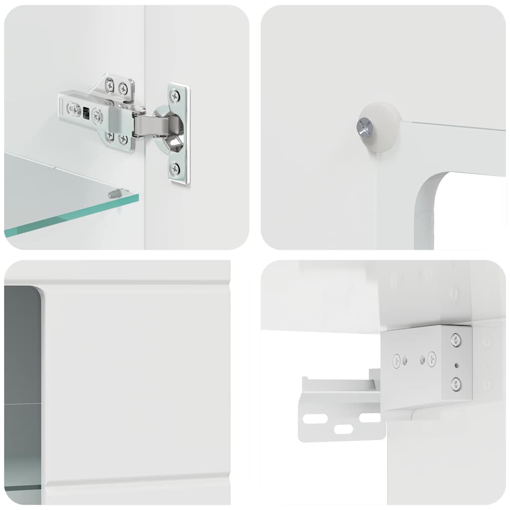 Wall-mounted Cabinet High gloss white 55 x 29 x 100 cm