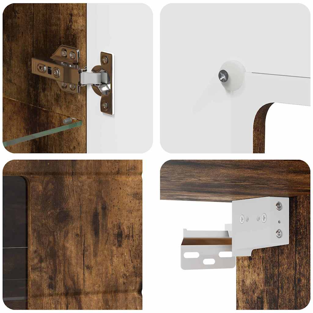 Wall-mounted Cabinet with Shelf Smoked oak 55 x 29 x 100 cm