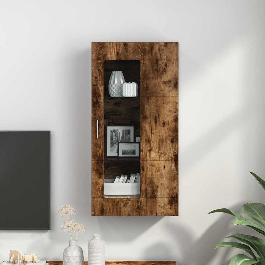Wall-mounted Cabinet with Shelf Smoked oak 55 x 29 x 100 cm