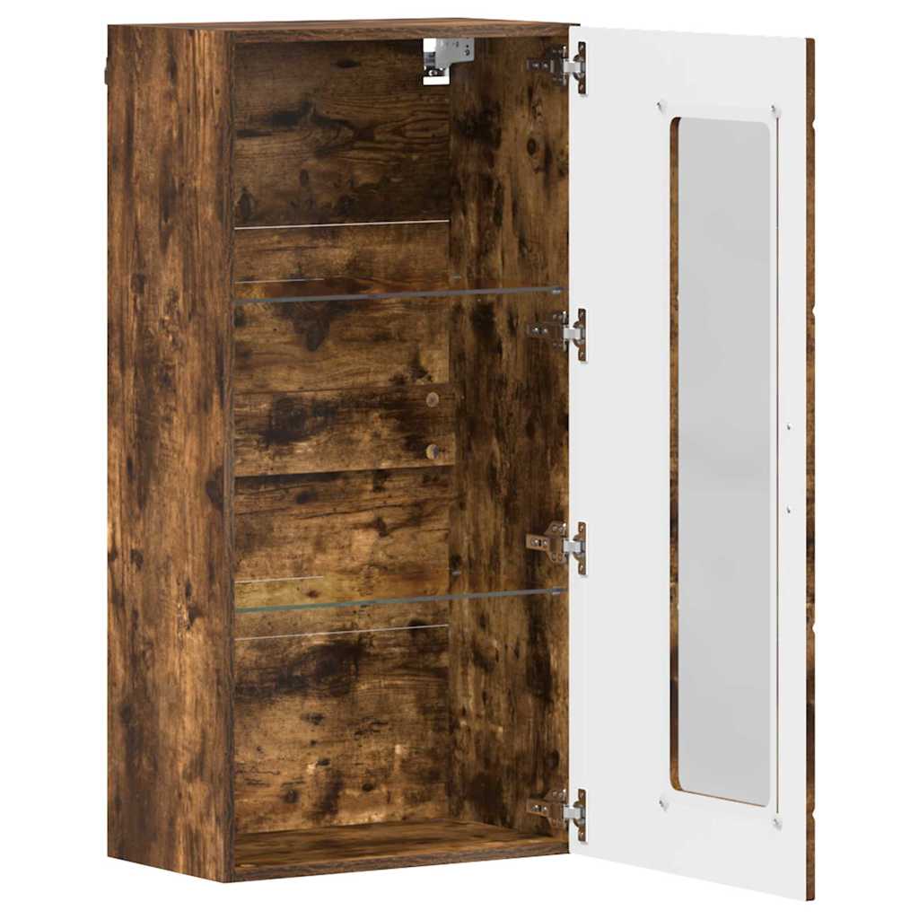 Wall-mounted Cabinet with Shelf Smoked oak 55 x 29 x 100 cm