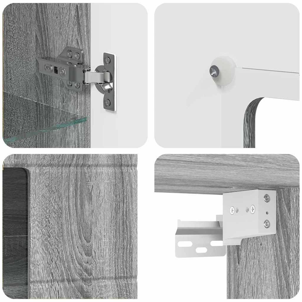 Wall-mounted Cabinet with Shelf Grey sonoma 55 x 29 x 100 cm