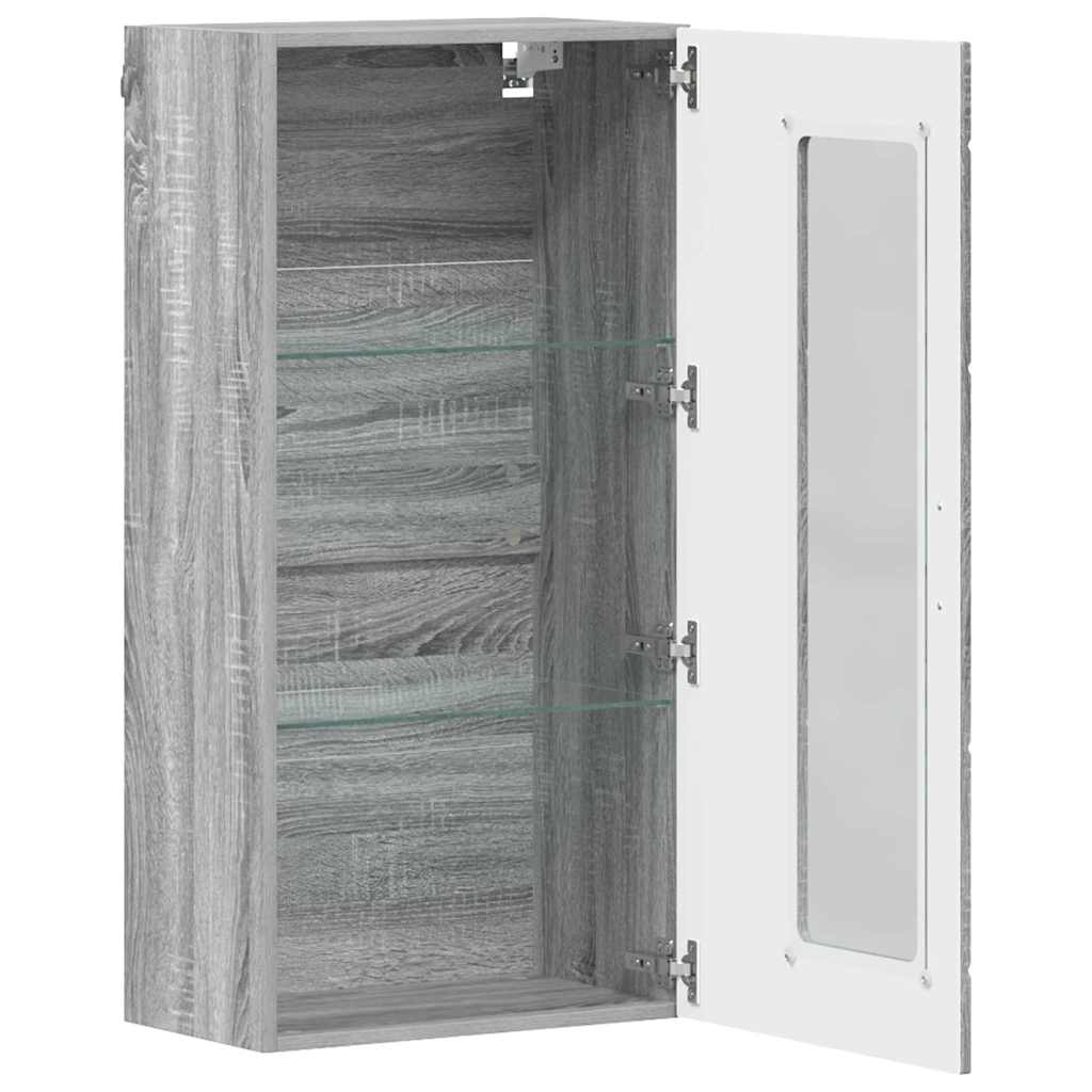 Wall-mounted Cabinet with Shelf Grey sonoma 55 x 29 x 100 cm