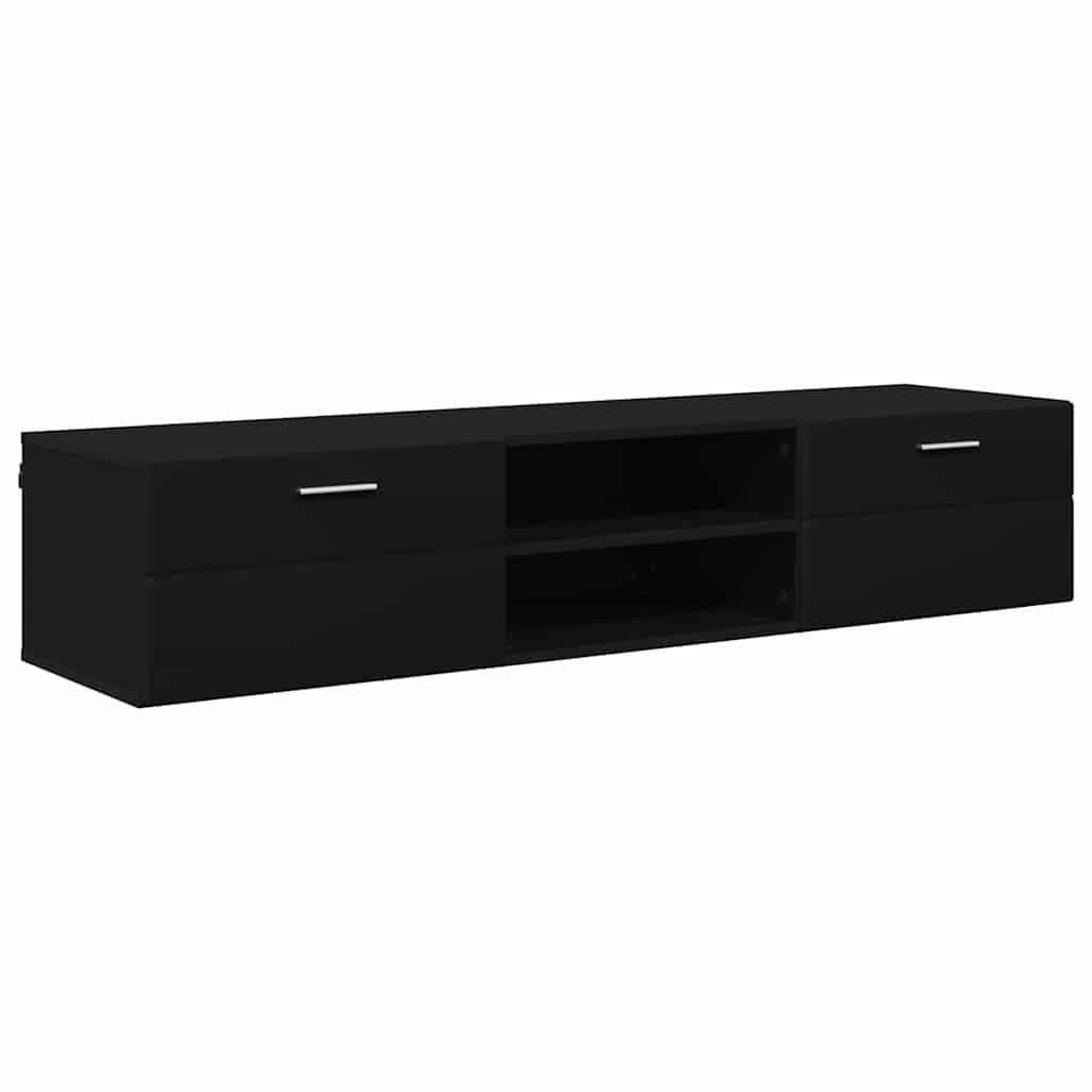 TV Cabinet with Drawer Black 150 x 39 x 30 cm Engineered wood
