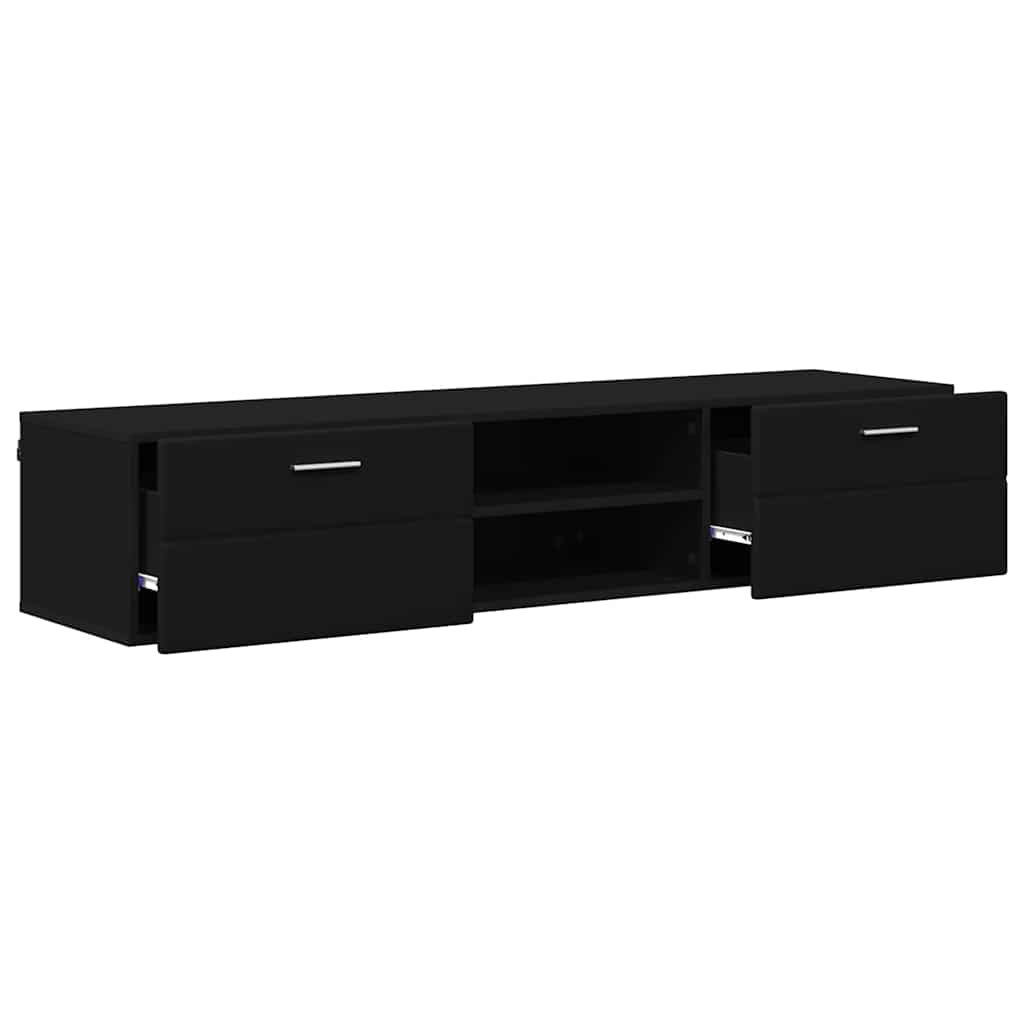TV Cabinet with Drawer Black 150 x 39 x 30 cm Engineered wood