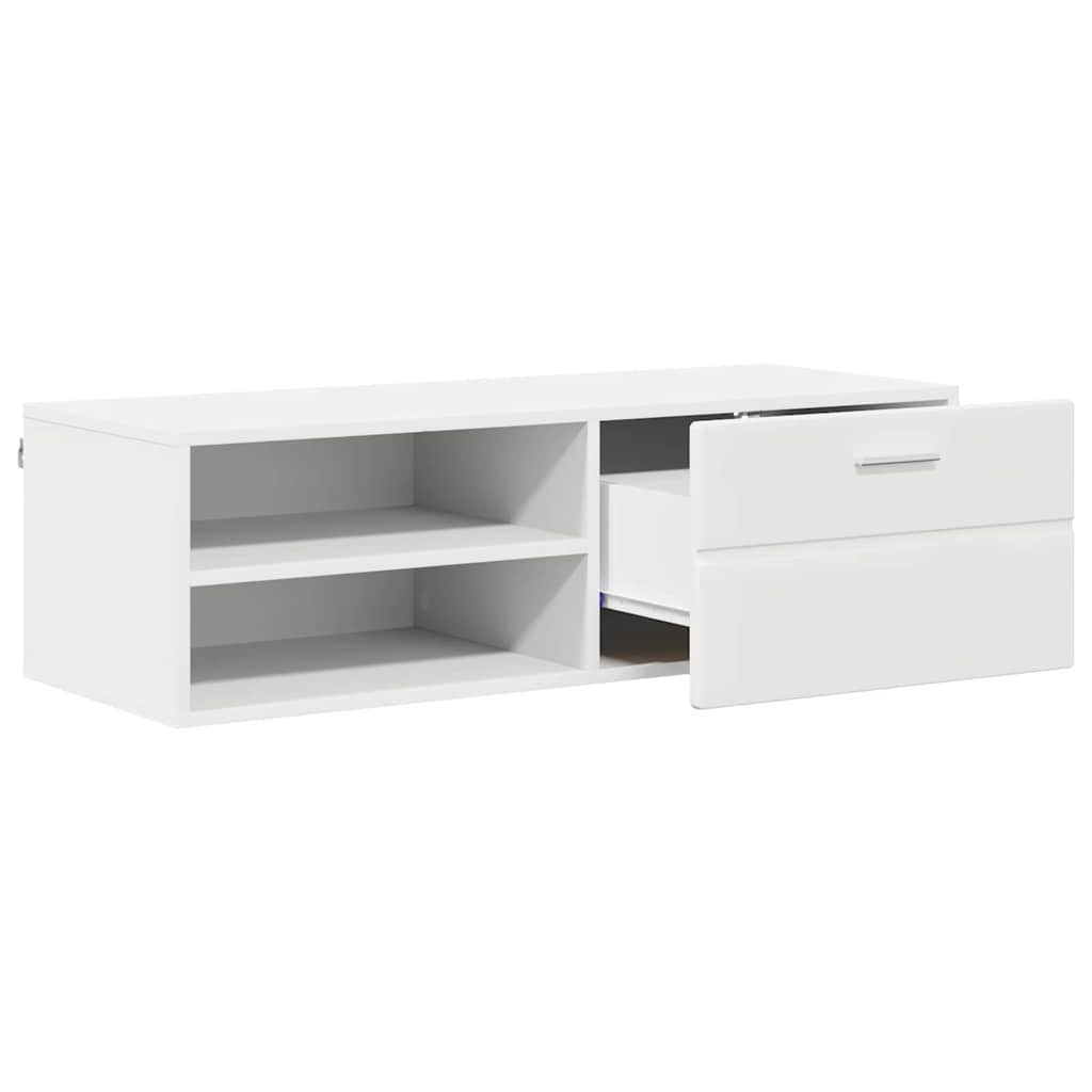 TV Cabinet with Drawer White 100.5 x 39 x 30 cm Engineered wood