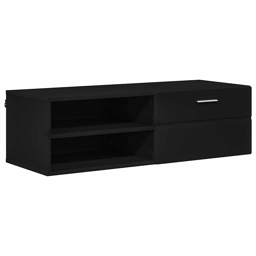 TV Cabinet with Drawer Black 100.5 x 39 x 30 cm Engineered wood