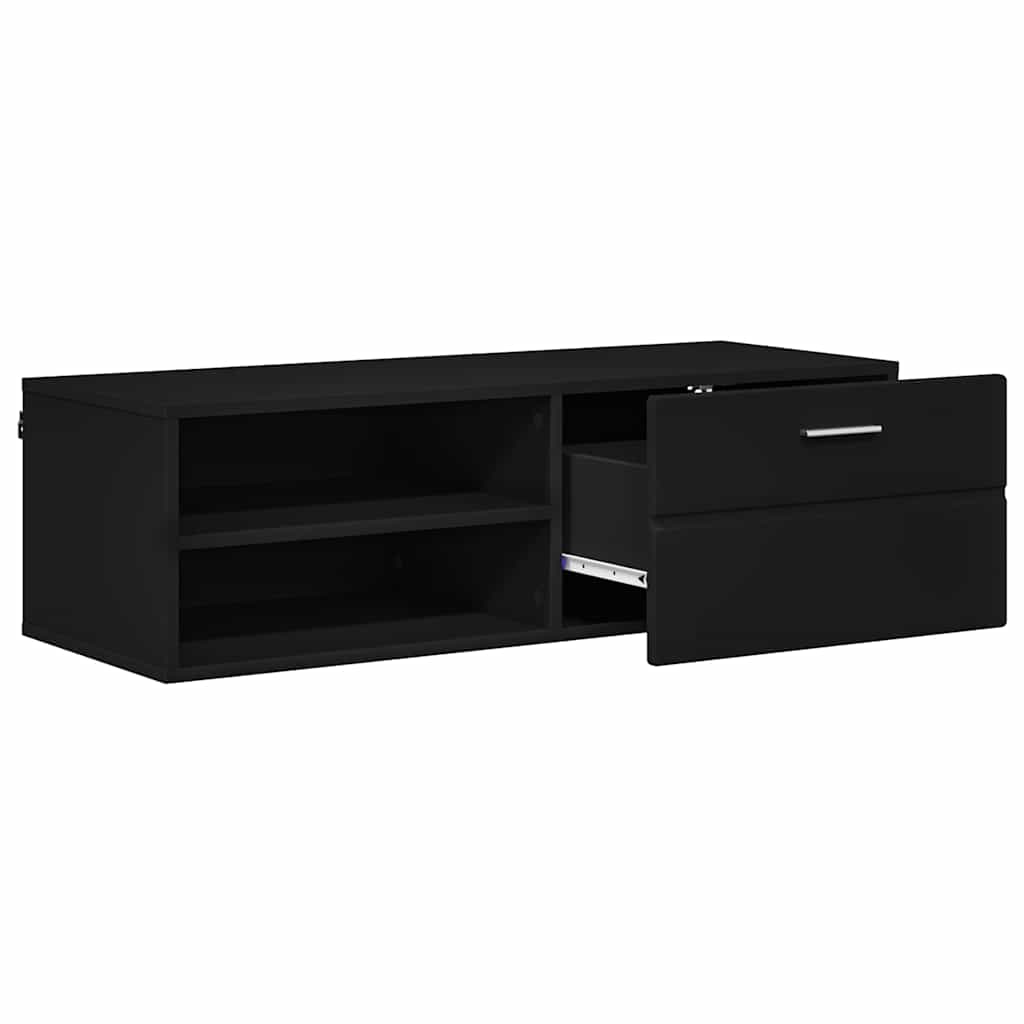 TV Cabinet with Drawer Black 100.5 x 39 x 30 cm Engineered wood
