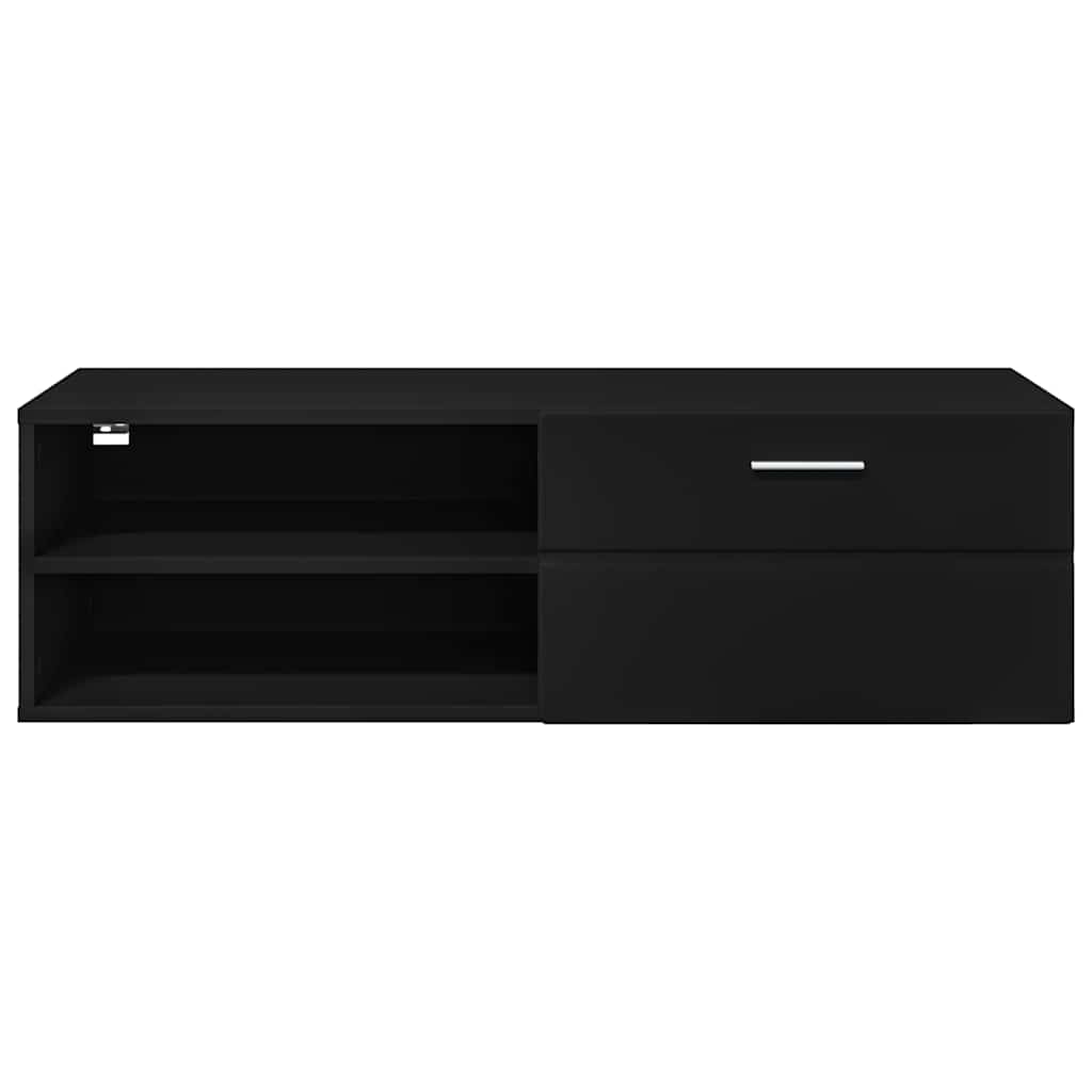 TV Cabinet with Drawer Black 100.5 x 39 x 30 cm Engineered wood