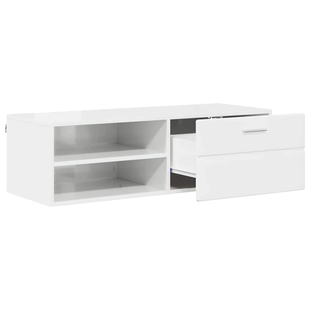 TV Cabinet High gloss white 100.5 x 39 x 30 cm Engineered wood