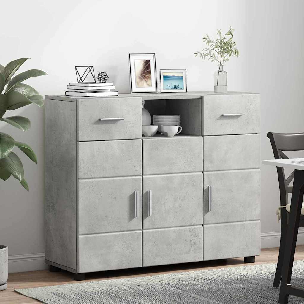 Sideboard Concrete grey 88.5 x 30.5 x 73 cm Engineered wood