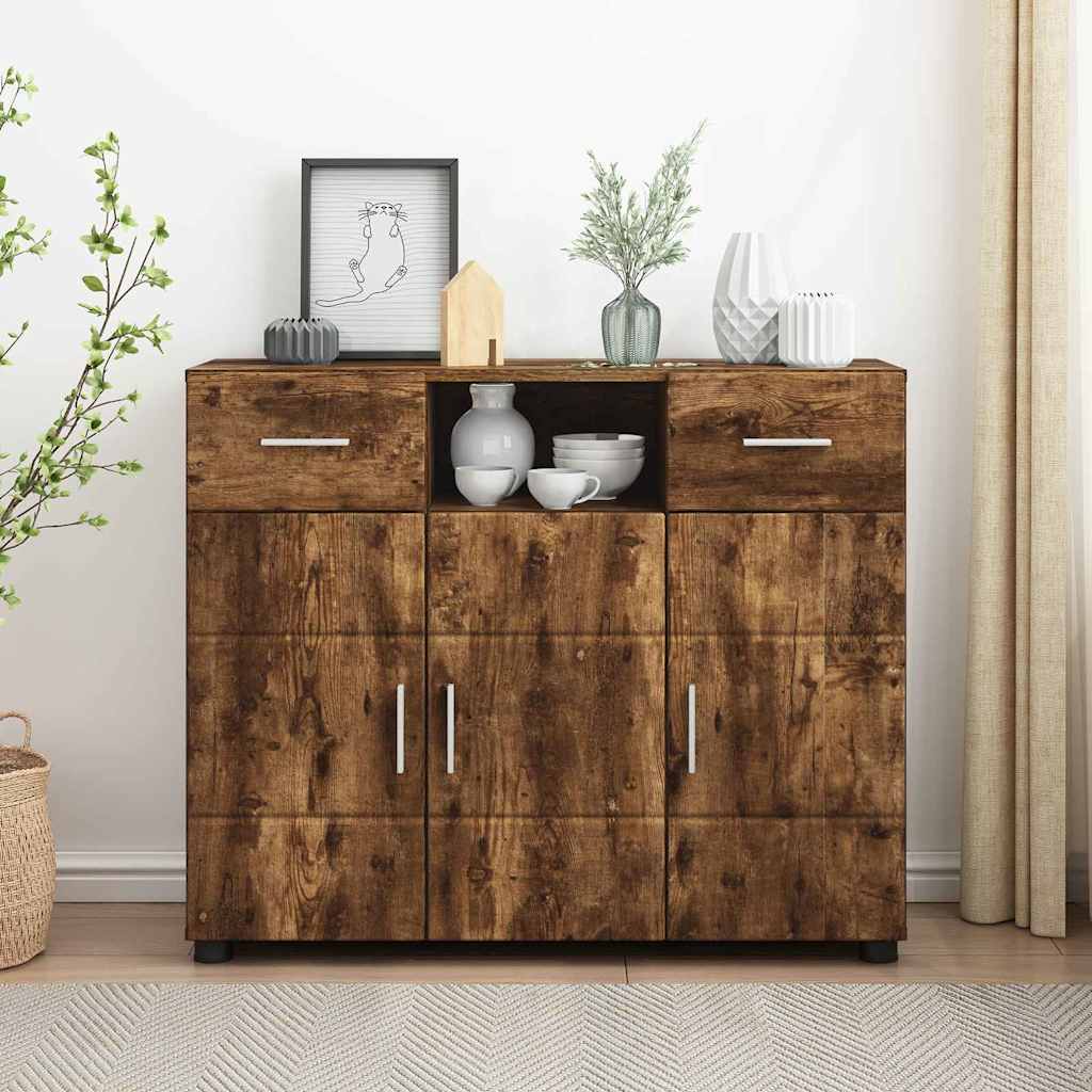Sideboard Smoked oak 88.5 x 30.5 x 73 cm Engineered wood