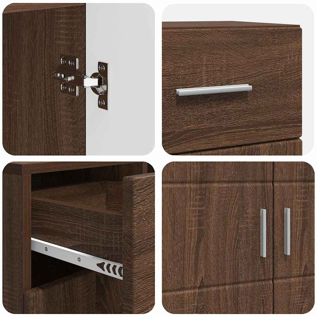 Sideboard Brown oak 88.5 x 30.5 x 73 cm Engineered wood