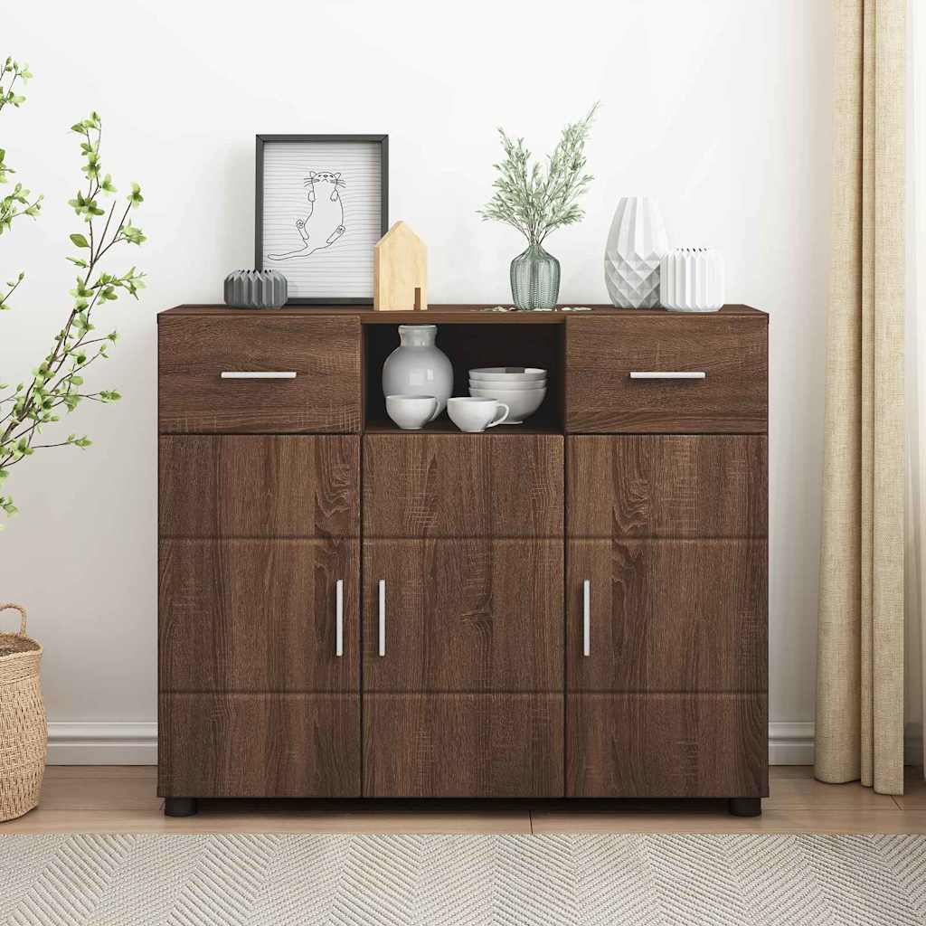 Sideboard Brown oak 88.5 x 30.5 x 73 cm Engineered wood