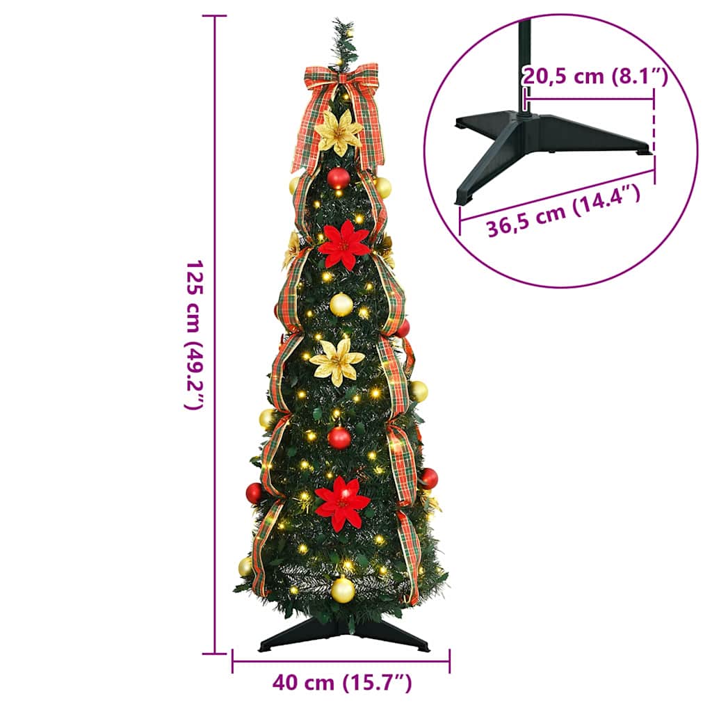Artificial Christmas Tree with 50 LEDs Green 120 cm PVC