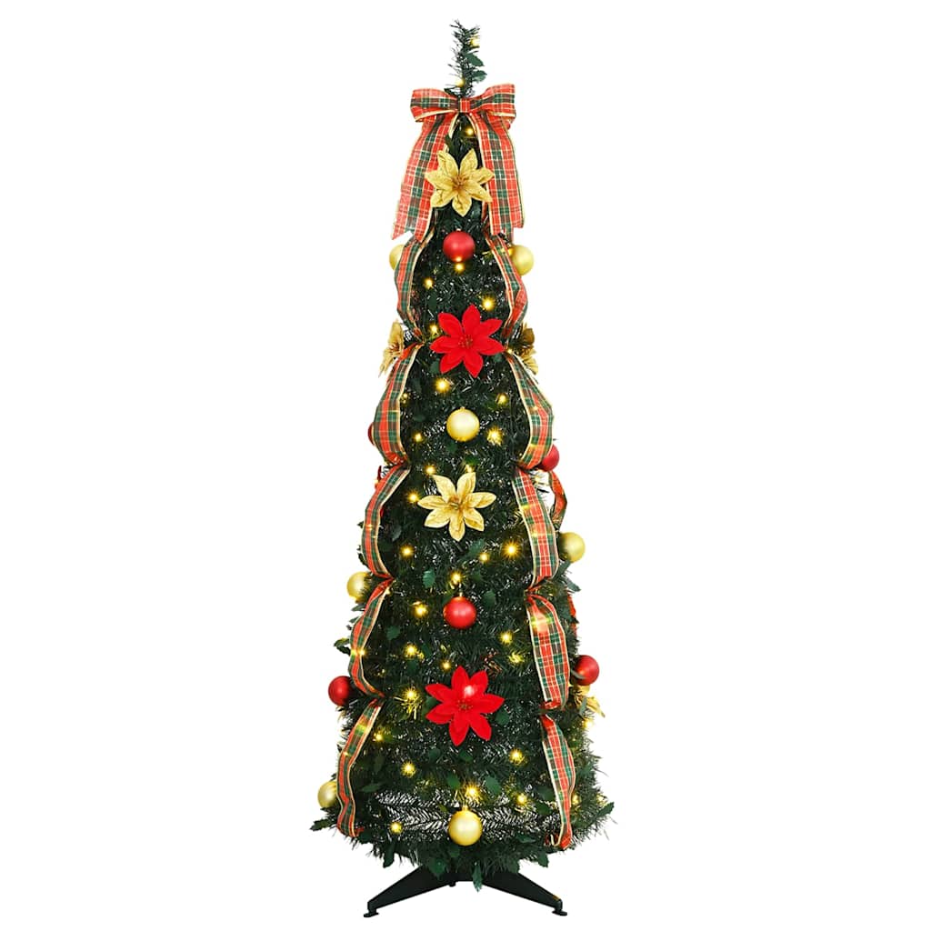 Artificial Christmas Tree with 100 LEDs Green 150 cm PVC