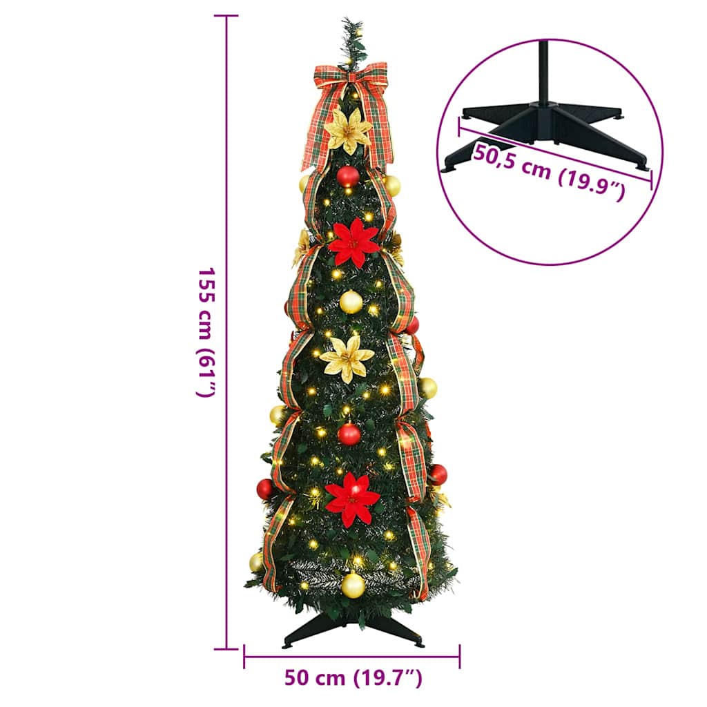 Artificial Christmas Tree with 100 LEDs Green 150 cm PVC