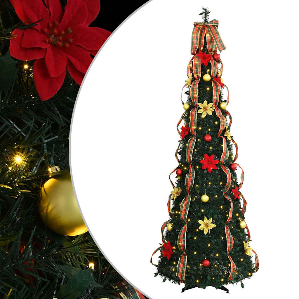 Artificial Christmas Tree with 150 LEDs Green 180 cm PVC
