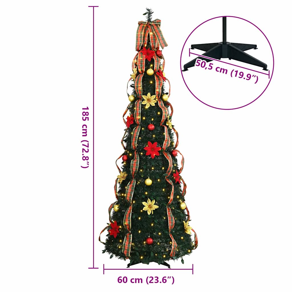 Artificial Christmas Tree with 150 LEDs Green 180 cm PVC
