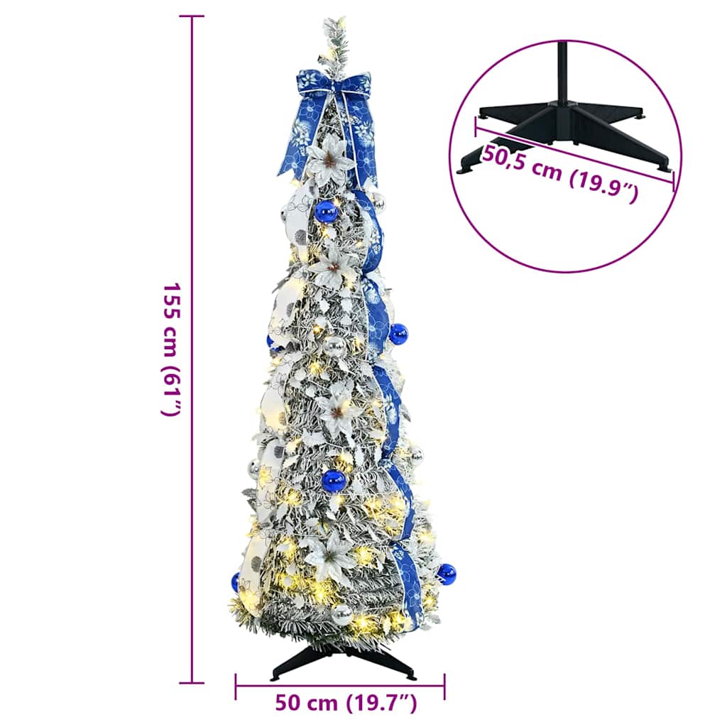 Artificial Christmas Tree with 100 LEDs Green 150 cm PVC