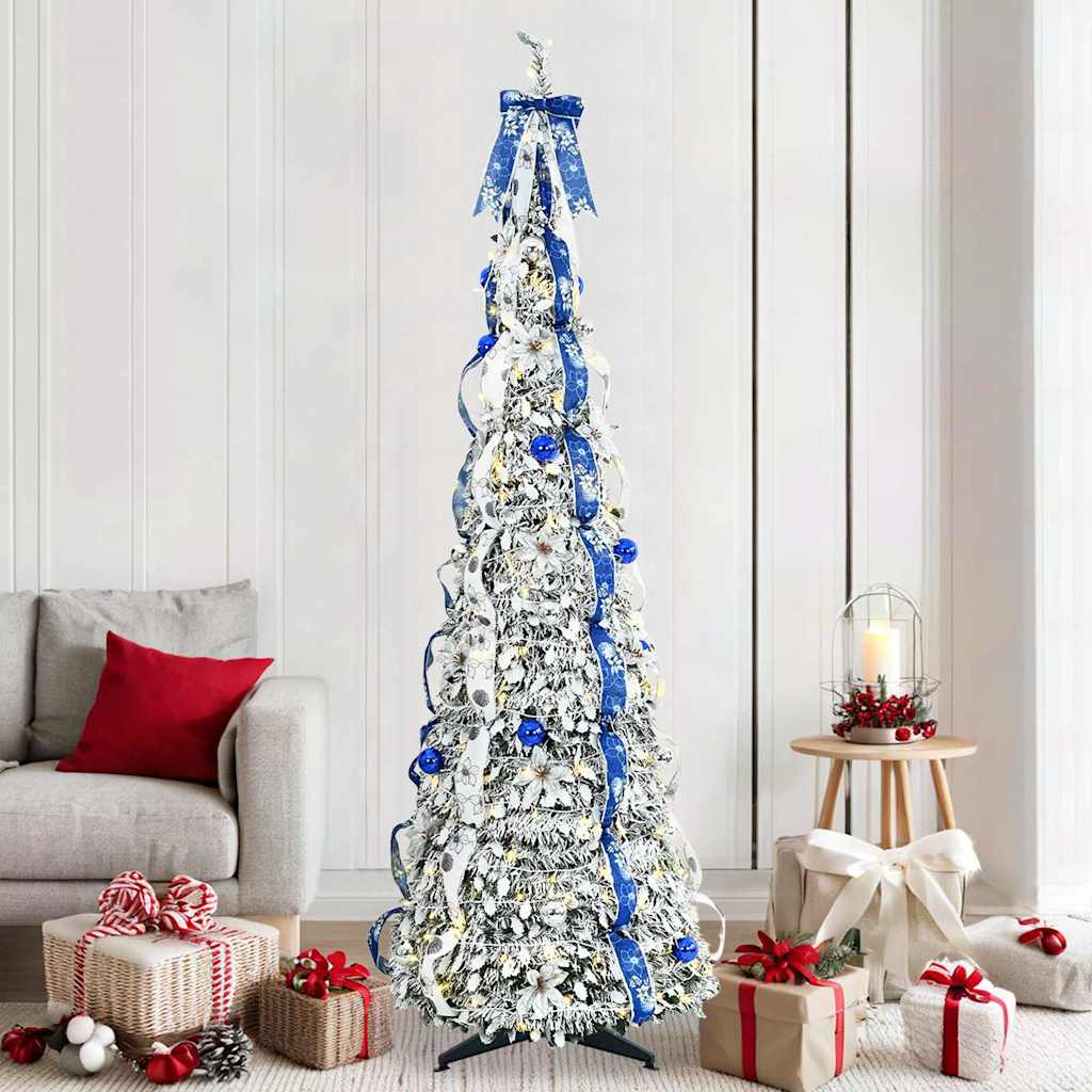 Artificial Christmas Tree with 200 LEDs Green 210 cm PVC
