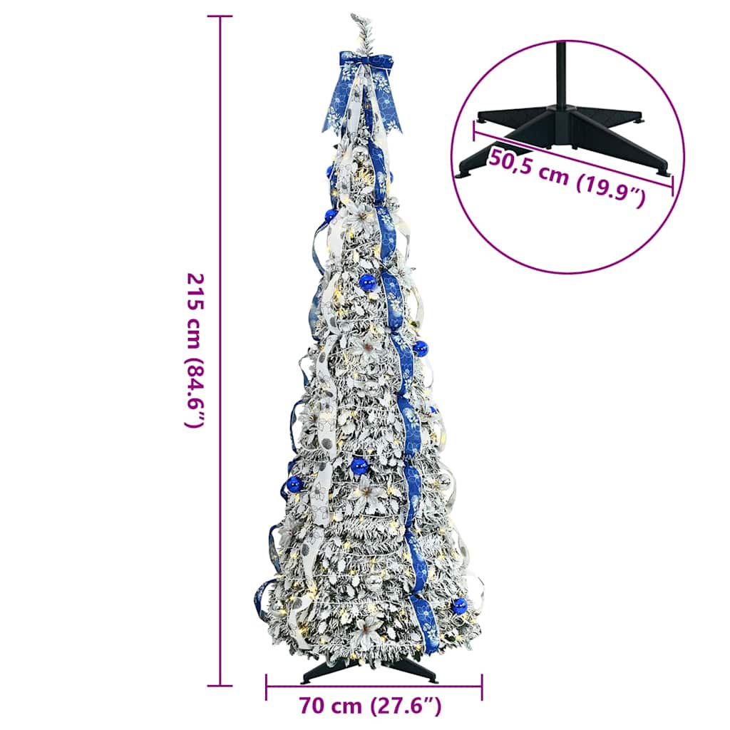 Artificial Christmas Tree with 200 LEDs Green 210 cm PVC