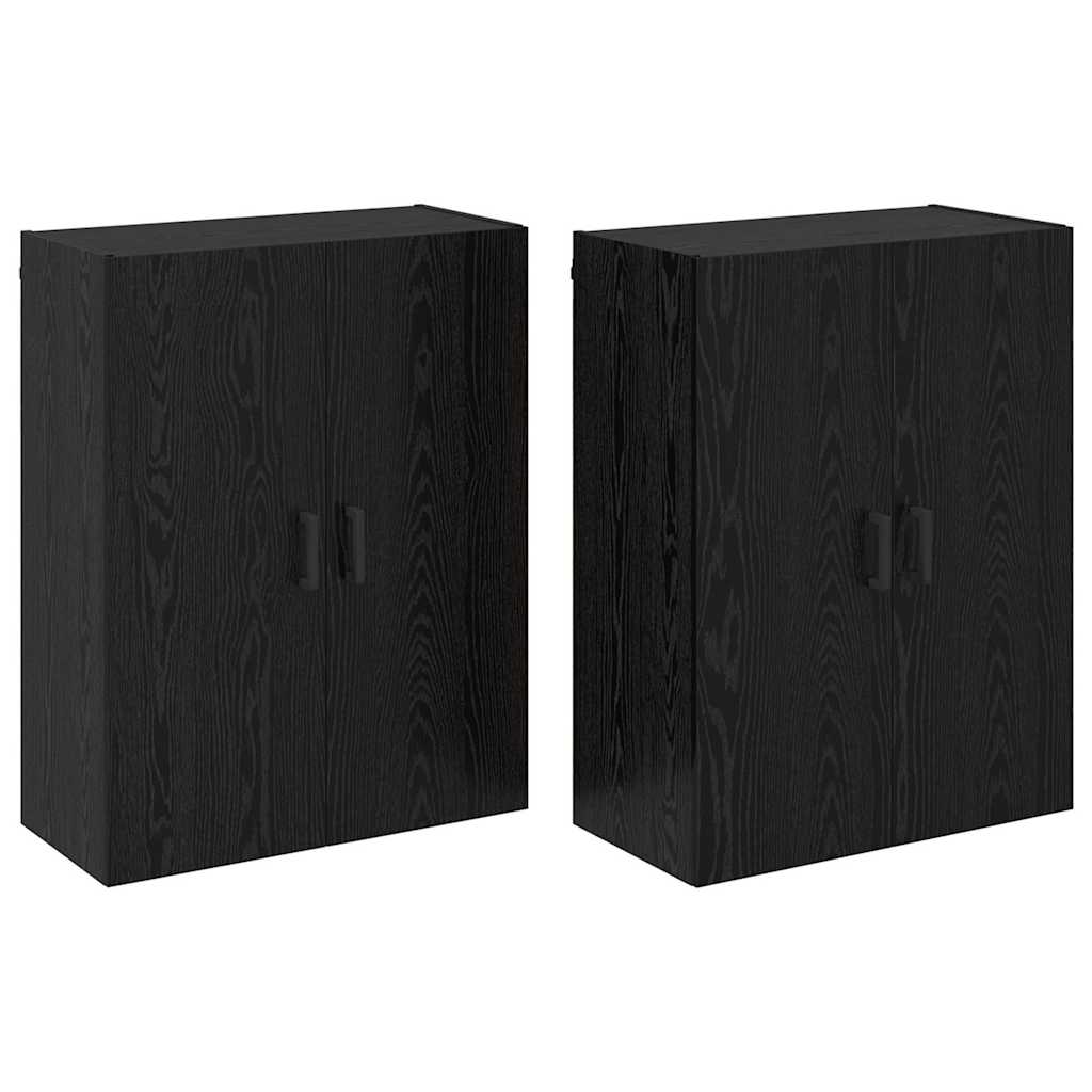 Wall Mounted Cabinets 2 pcs Black oak 69.5 x 34 x 90 cm