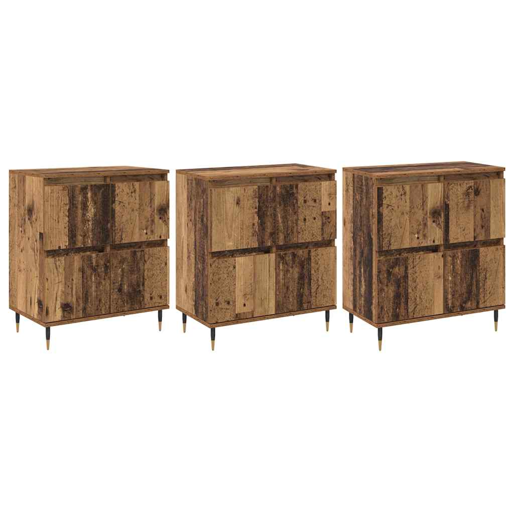 Sideboards 3 pcs Old wood 180 x 35 x 70 cm Engineered wood